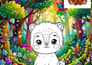 create cute coloring book pages with colorful background